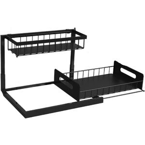 Black Metal Sliding Storage Organizer NWT